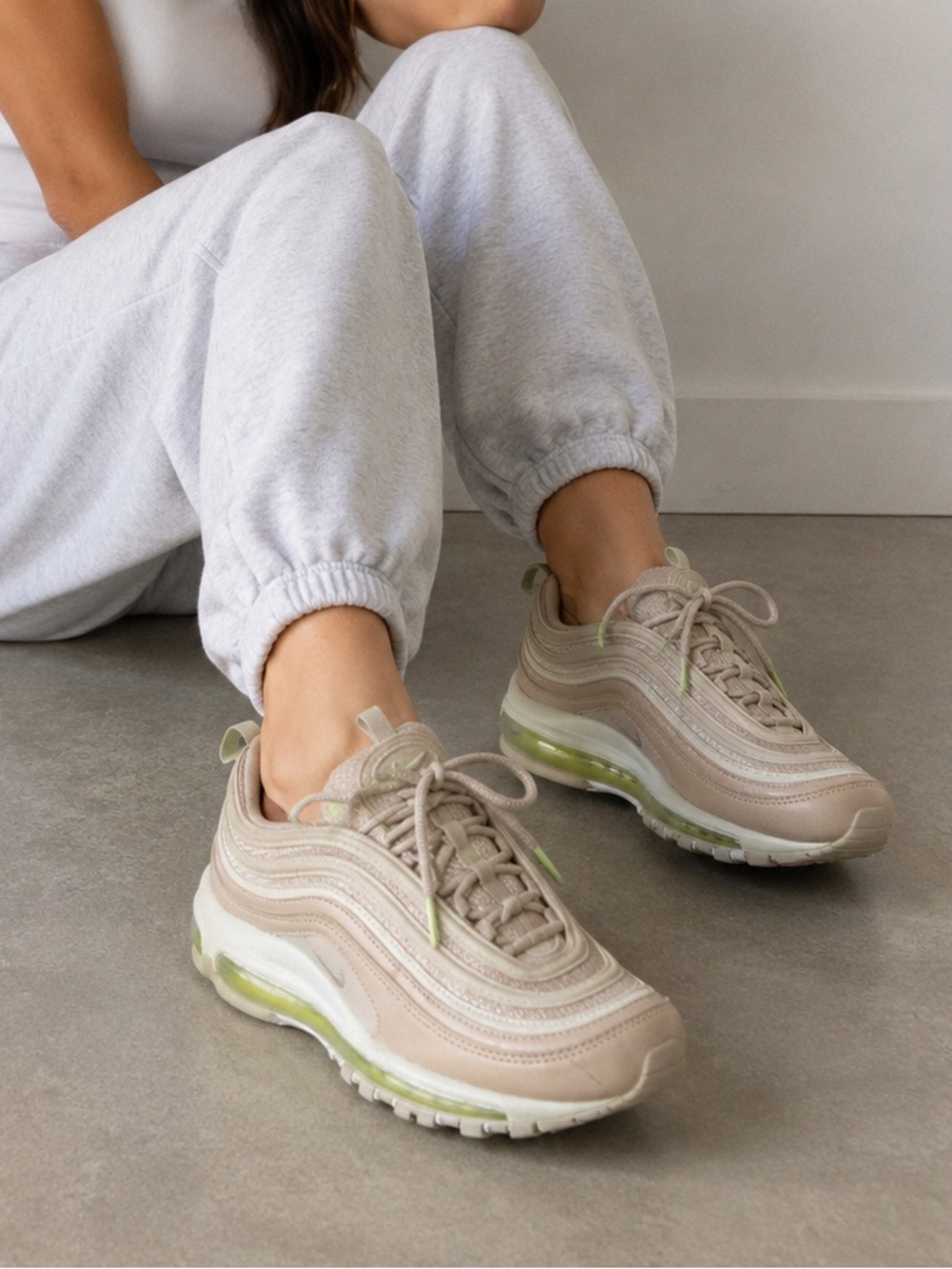 Nike Women's Nike Air Max 97 Tan and Green Sneakers- Size 7